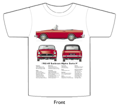 Sunbeam Alpine Series V 1965-68 T-shirt Front